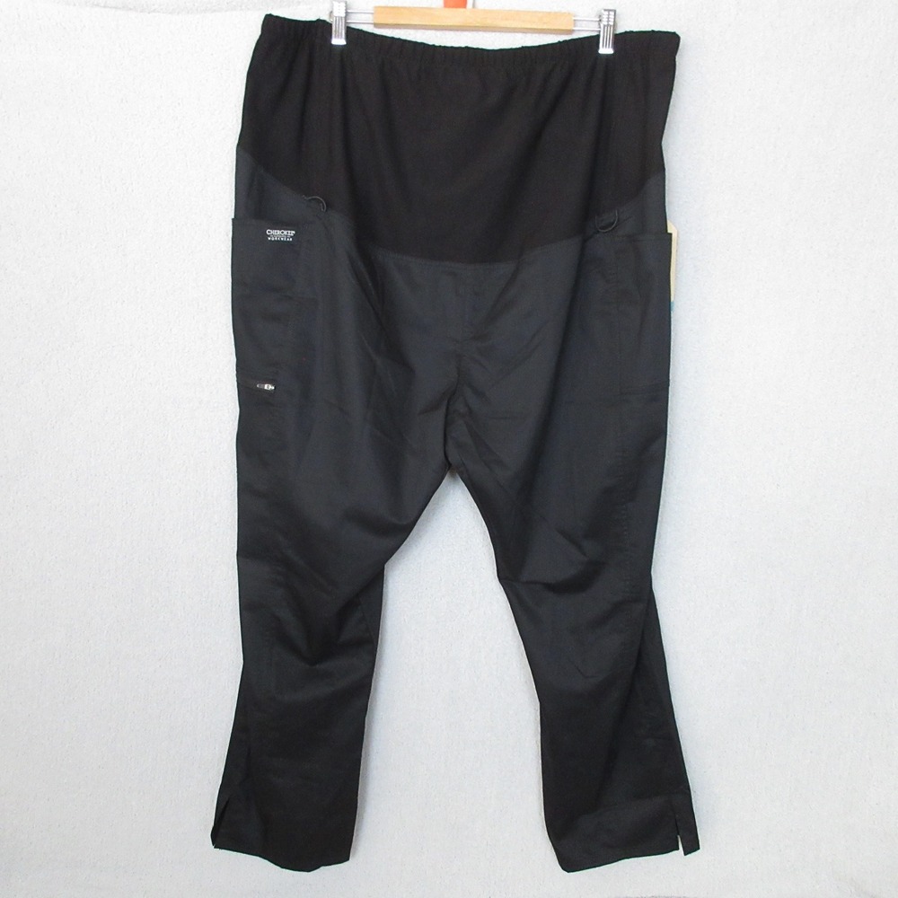 Cherokee Revolution Maternity Scrub Pants Workwear Petite Black WW155P 2XL